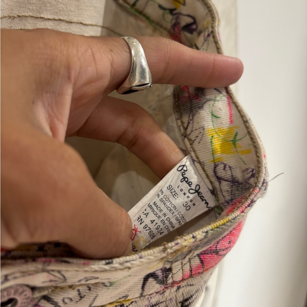 Vintage Y2K Pepe Jeans London Low Rise Graffiti Jeans - Picture 10 of 10